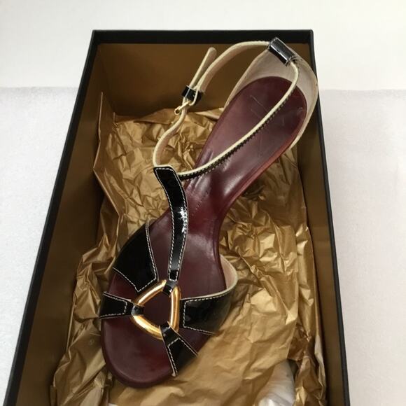 Giuseppe Zanotti Burgundy T-Strap Heel Sandals - Picture 3 of 11